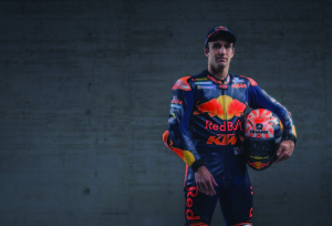 Zarco poses for a portrait during the official presentation of the Red Bull KTM Factory Racing team in Mattighofen, Austria on January 12, 2019.