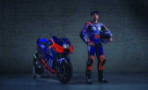 Oliveira poses for a portrait during the official presentation of the Red Bull KTM Tech3 team in Mattighofen, Austria on January 12, 2019.